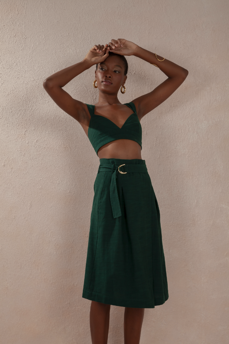 Top Farrapos Verde Escuro