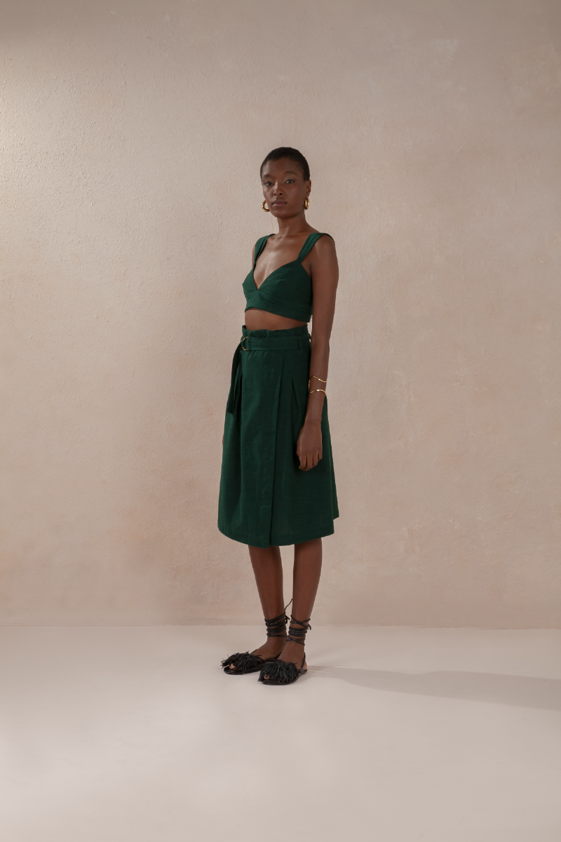 Top Farrapos Verde Escuro