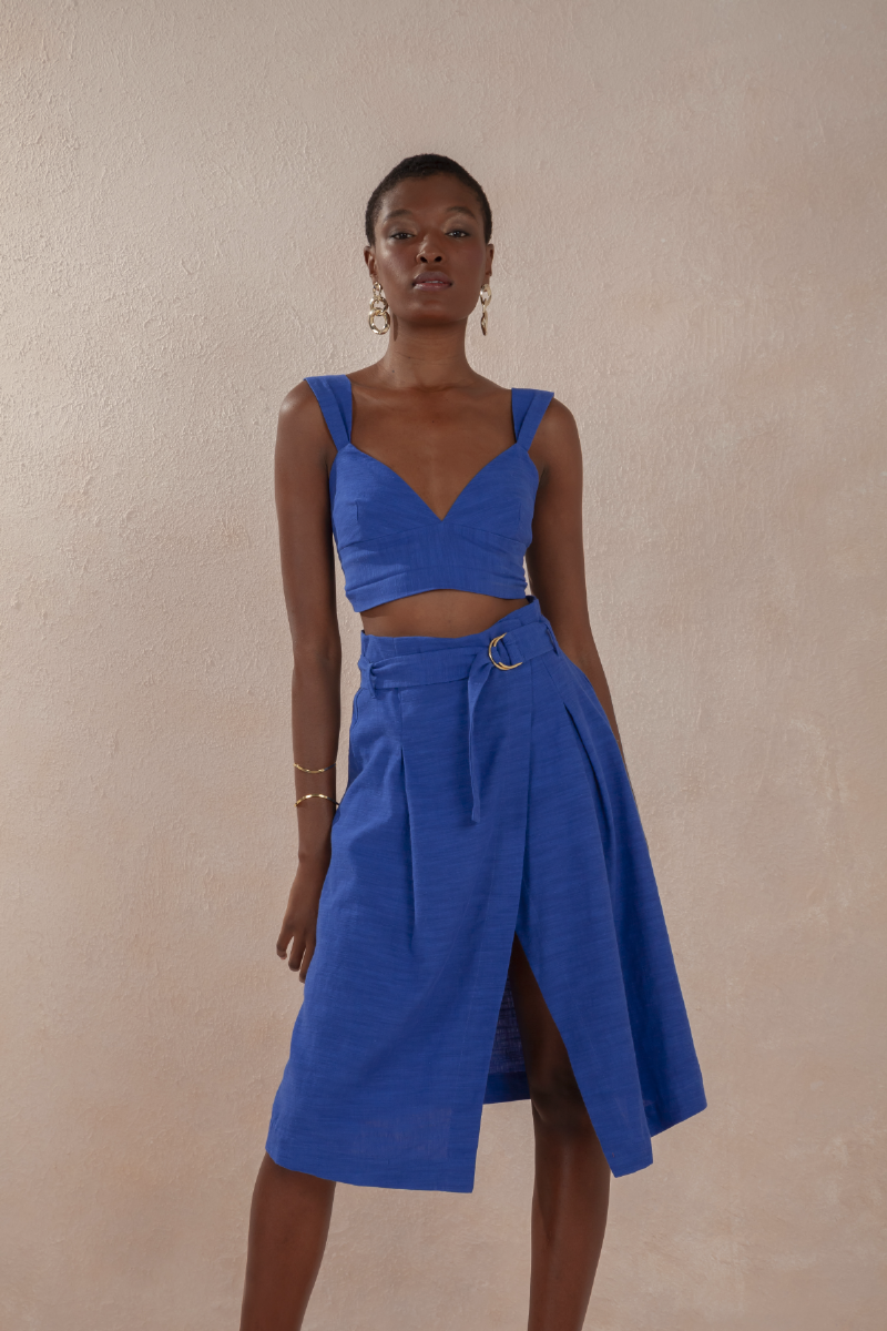 Top Farrapos Azul Ara Bleu