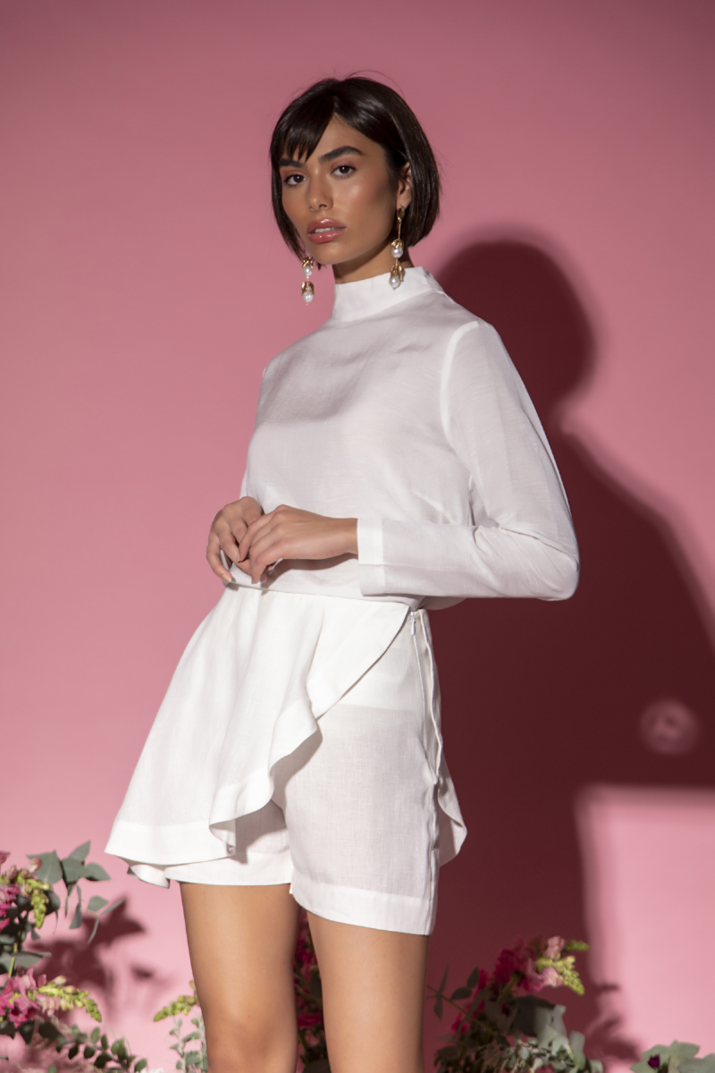 Short Saia Vitória-Régia Branco