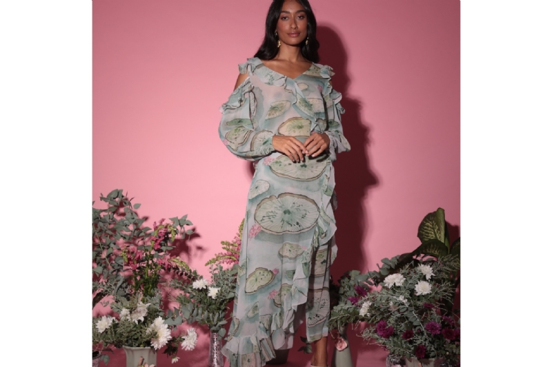 Calça Cacau em Seda Estampa Vitória-Régia