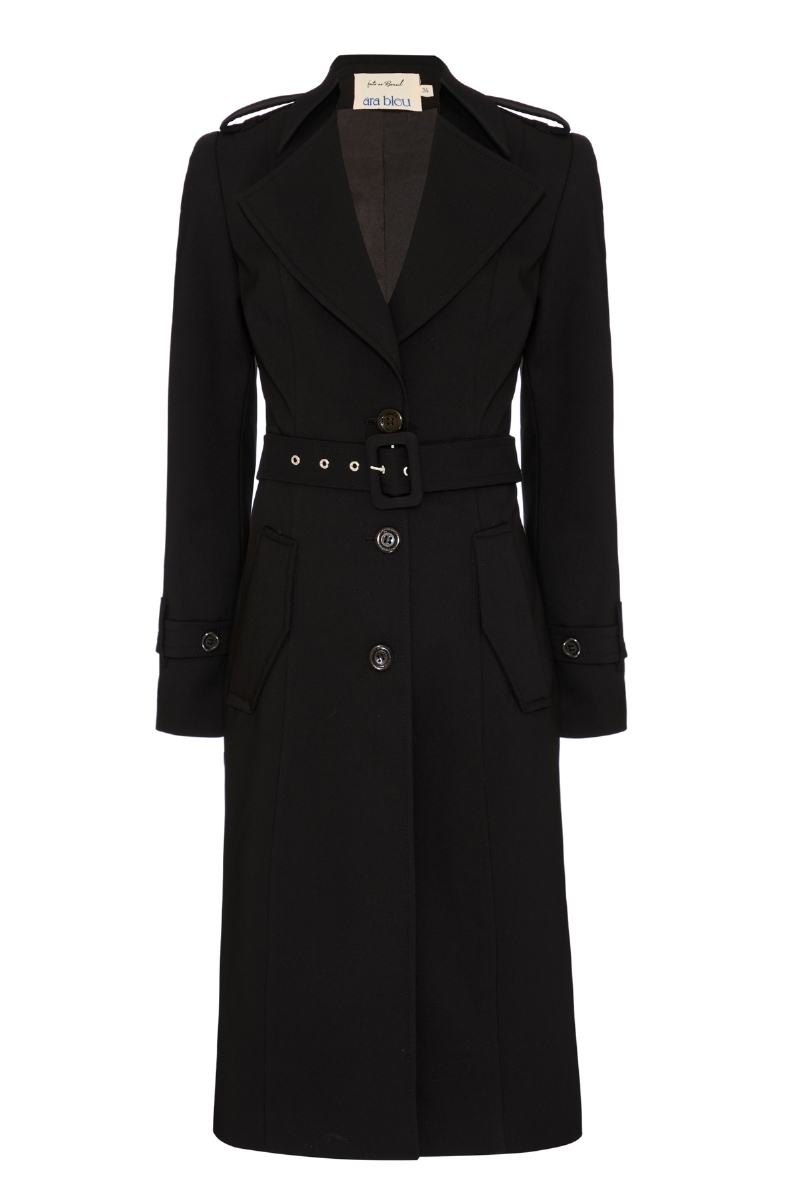 Trench Coat Longo Preto