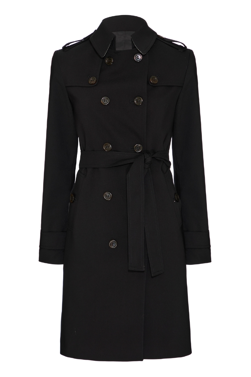 Trench Coat Médio Preto