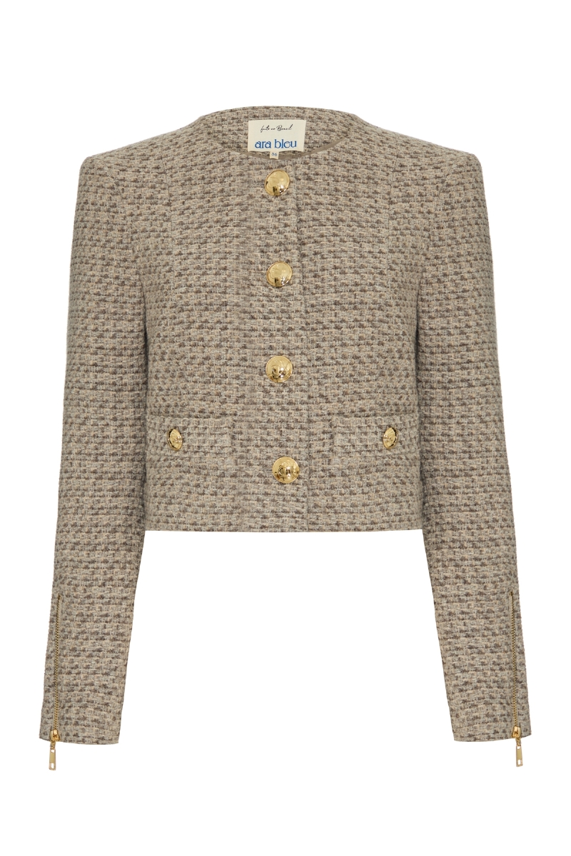 Casaco Clássico Bege Mescla