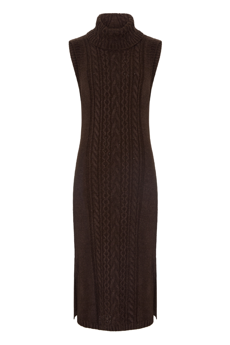 Vestido Tricot Casulo Marrom