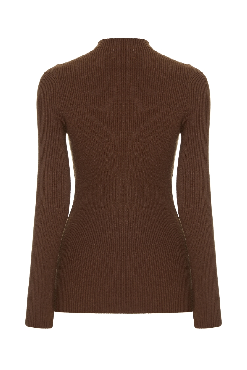 Blusa de Tricot Ternura Marrom