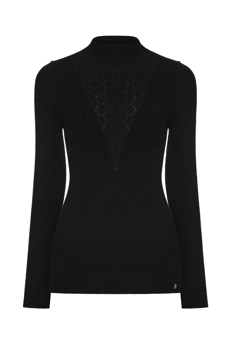 Blusa de Tricot Ternura Preta