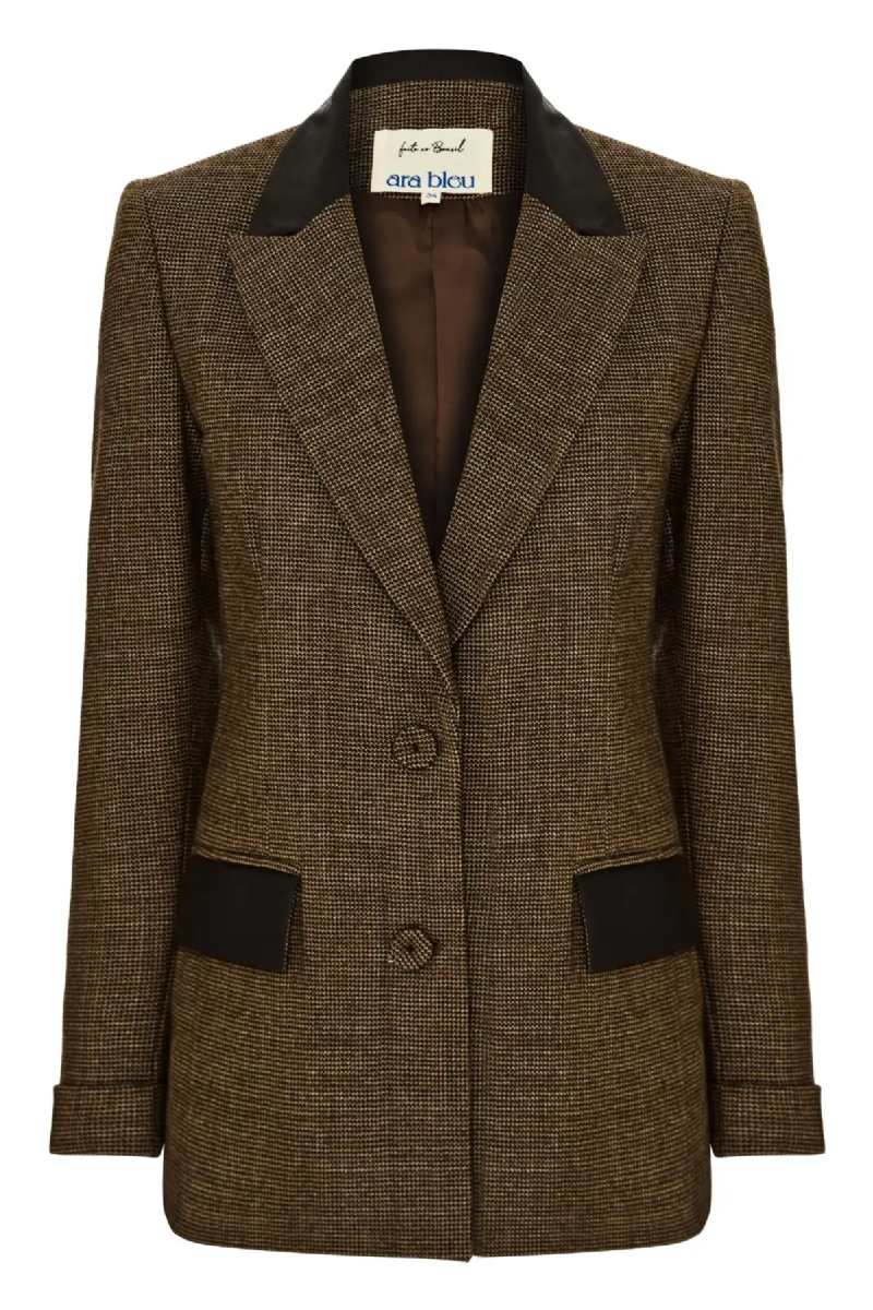 Blazer Horizonte Xadrez Marrom